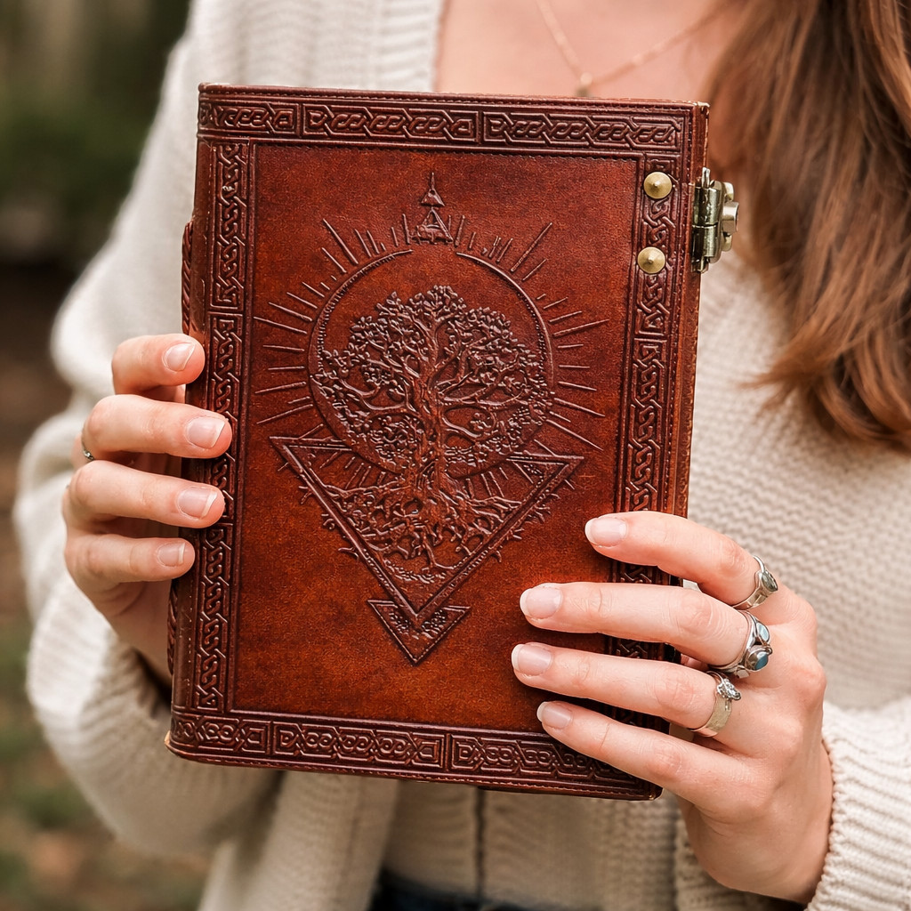 Leather Travel Journal 5×7 Double Lock Unlined Diary Notebook Gift-200 Pages