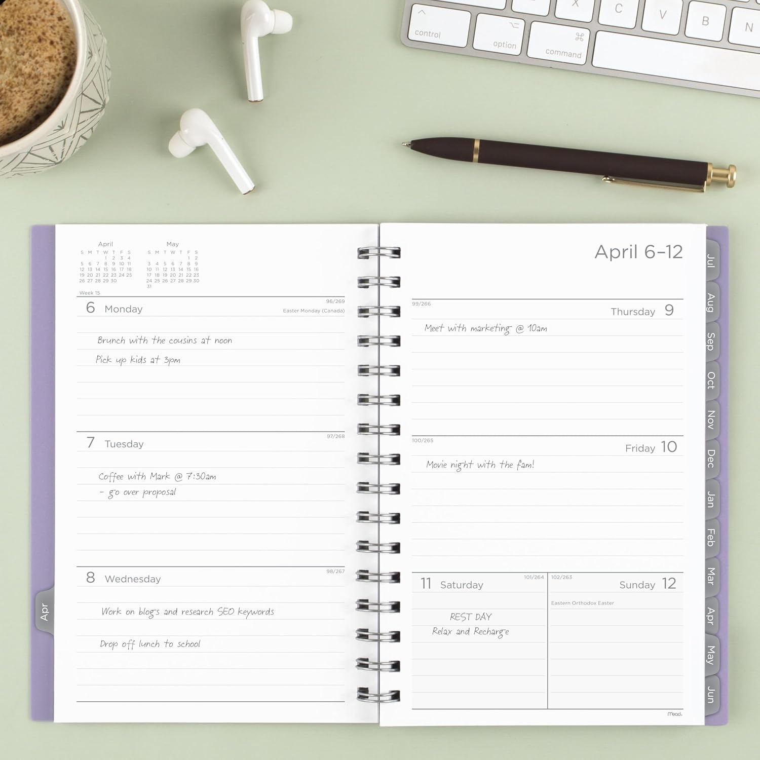 Mead Planner 2026-2027 Weekly & Monthly Academic 15-Month April-June, 5.5″ x 8.5