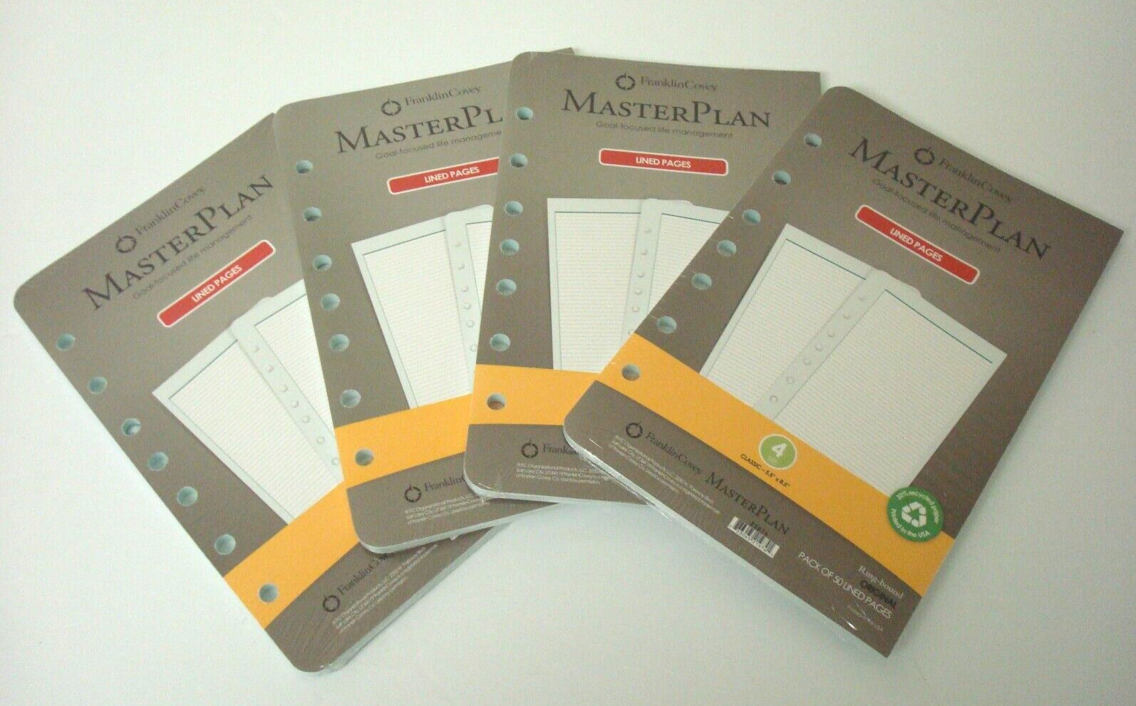 4 Sealed Franklin Covey Master Plan Classic Lined 5.5”X8.5” + Open 35 Page Pack