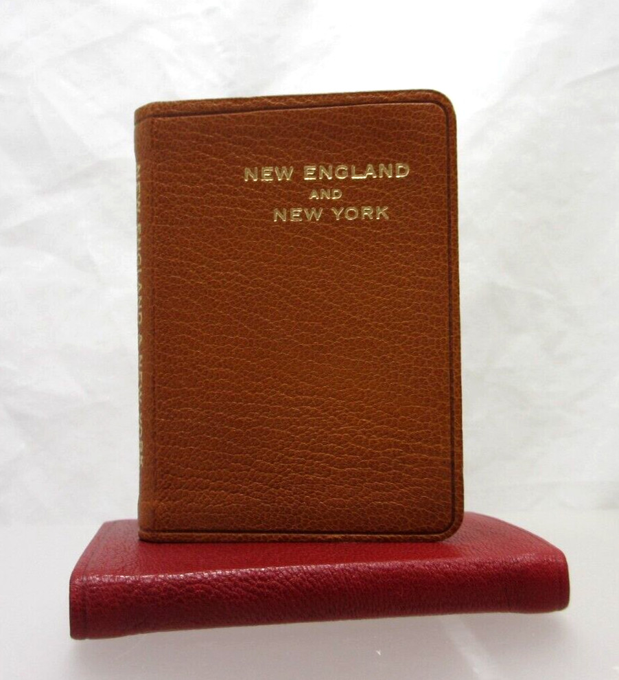 New England and New York Mini Notebook Guide Leather Cover Post Miniatures RED