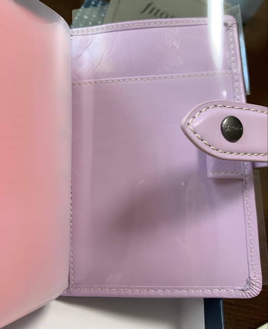 Filofax Malden Mini 6 Hole Pocket Orchid Leather Cover Unused W/ Box From Japan