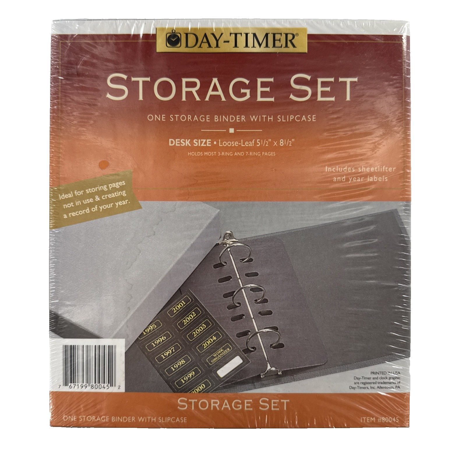 Vtg Day-Timer Storage Set Binder Slipcase Sheetlifter & Year Labels ACCO READ