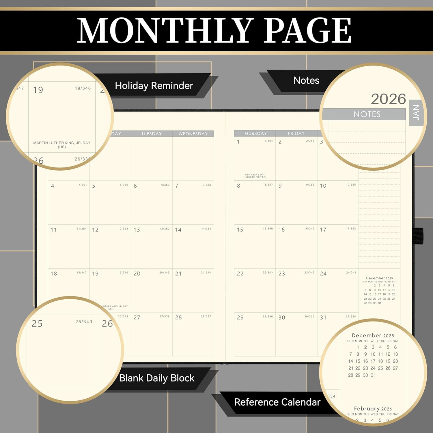 2026 Planner – Weekly and Monthly Planner 2026, Jan.2026 – Dec.2026, 9″ X 11″, 2