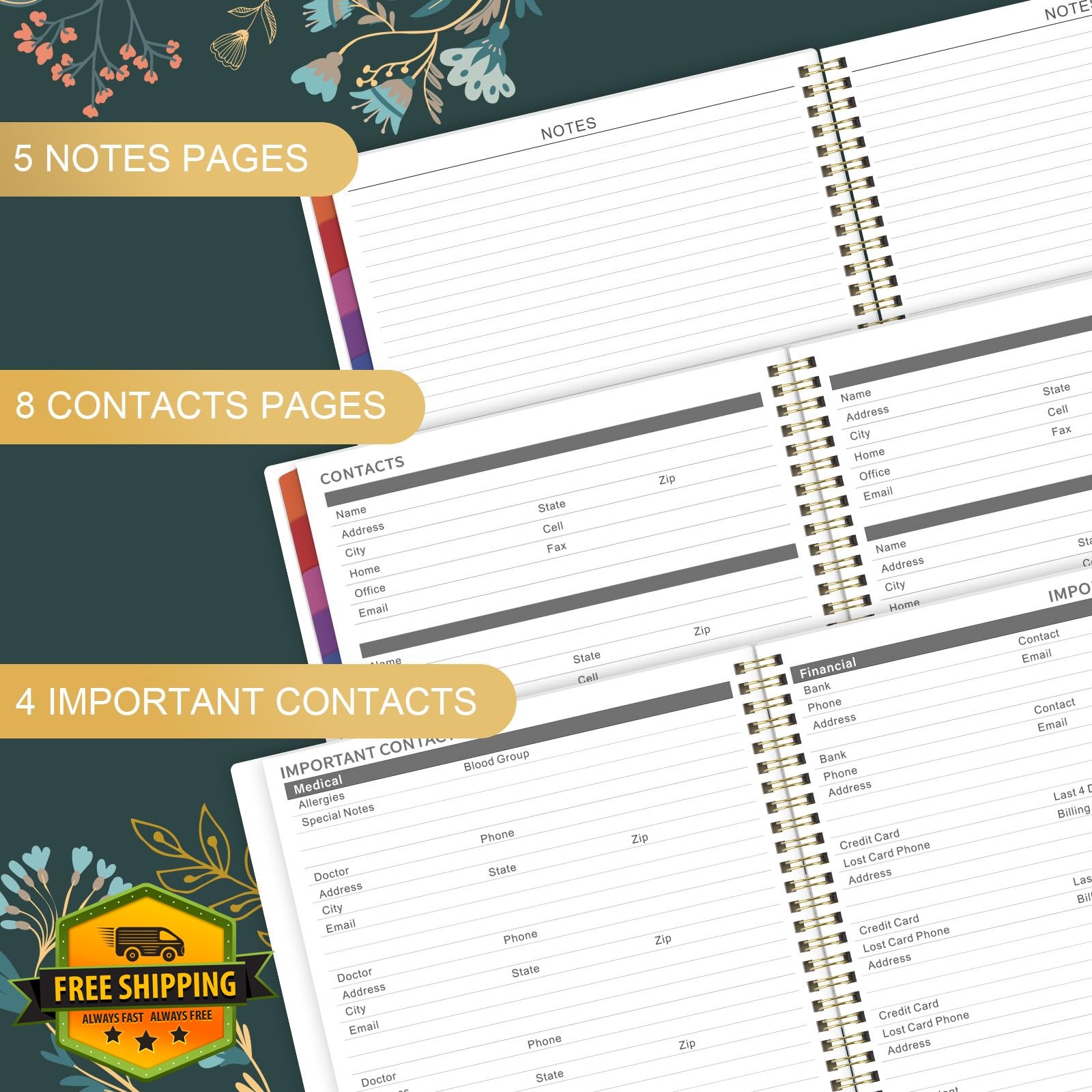 Artfan 2027 Planner Green 9×11 Monthly Tabs