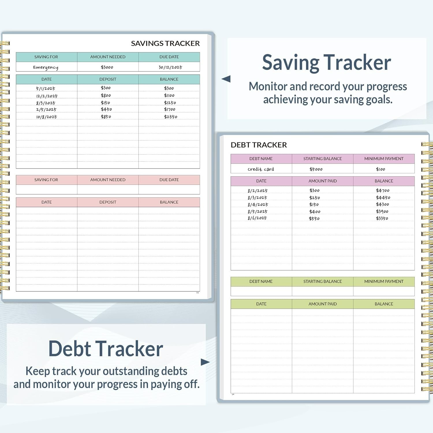 Undated Monthly Budget Book with Waterproof Cover – A5 Financial Organizer