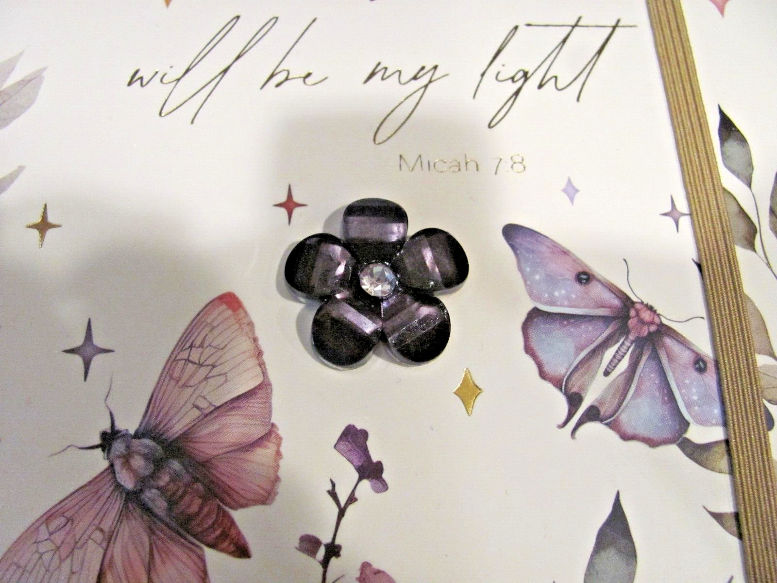 Jeweled Journal by Designer Papers~”Micah 7:8″ ~6 ” x 8 1/4″~Lined Pages~(New)