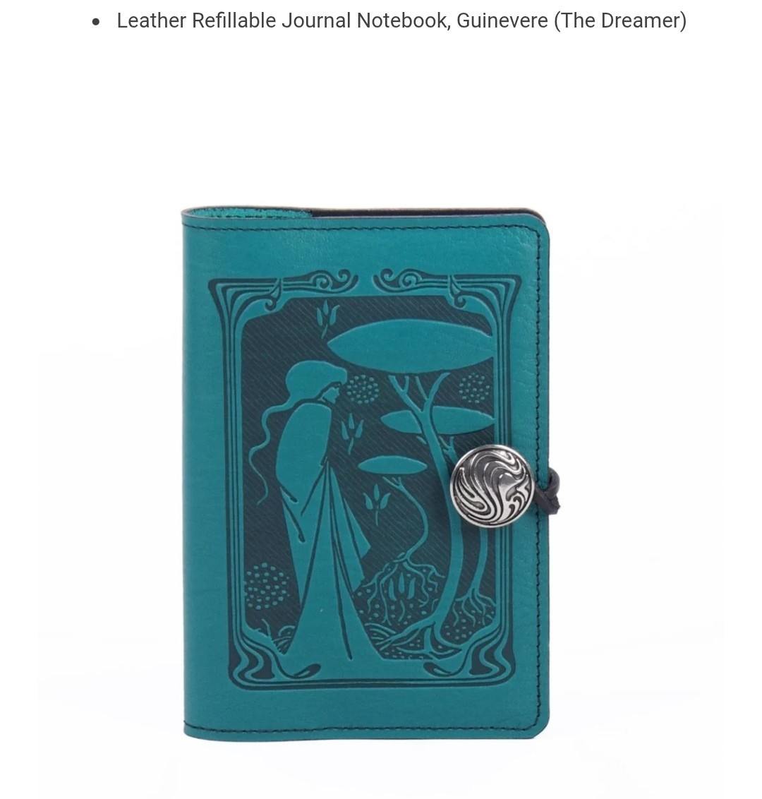 Oberon Design Leather Journal Planner “The Dreamer” Sky Blue / Aqua Blue 6″x9″