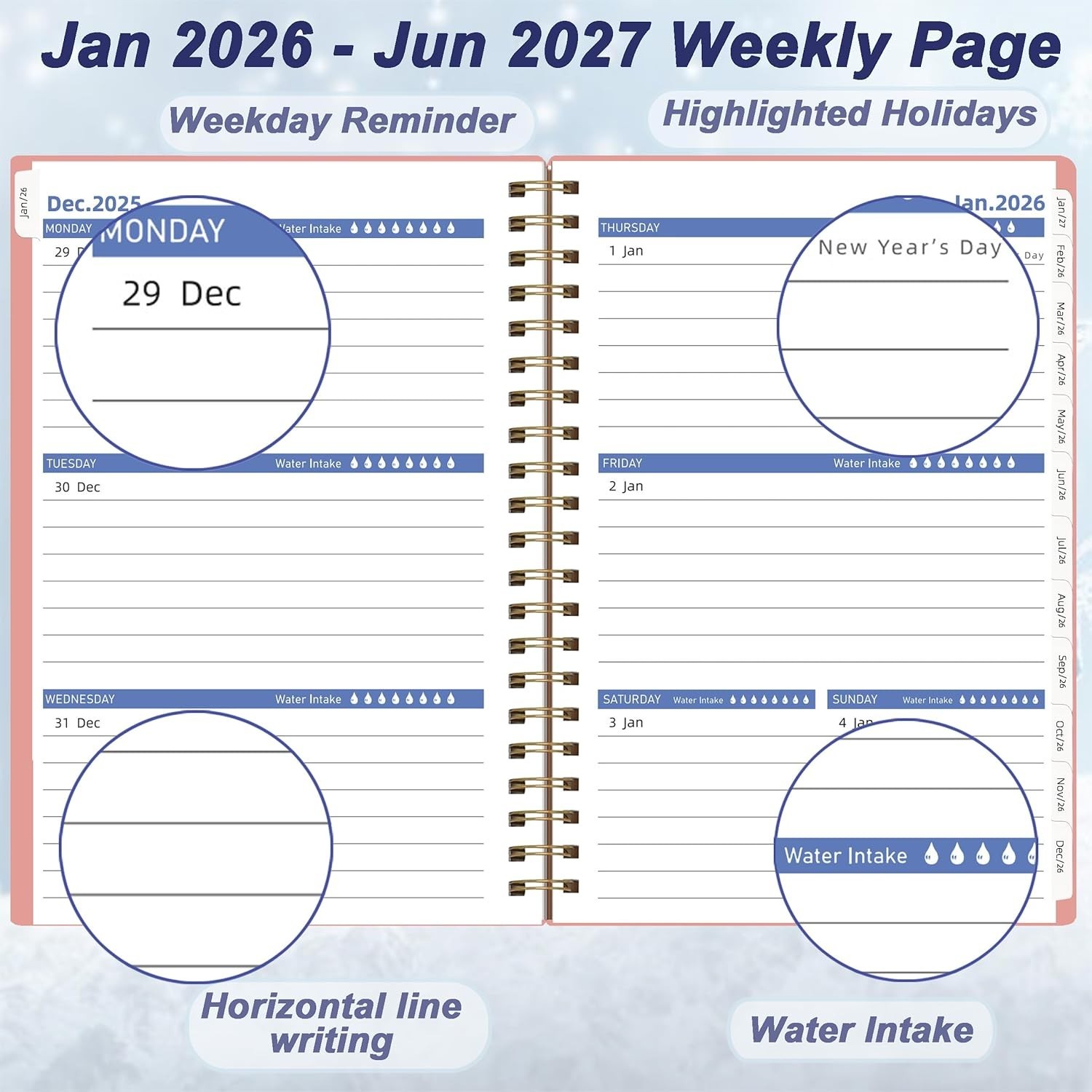 2026-2027 Day Planner, Weekly & Monthly Planner from Jan 2026-Jun 2027, 18 C…