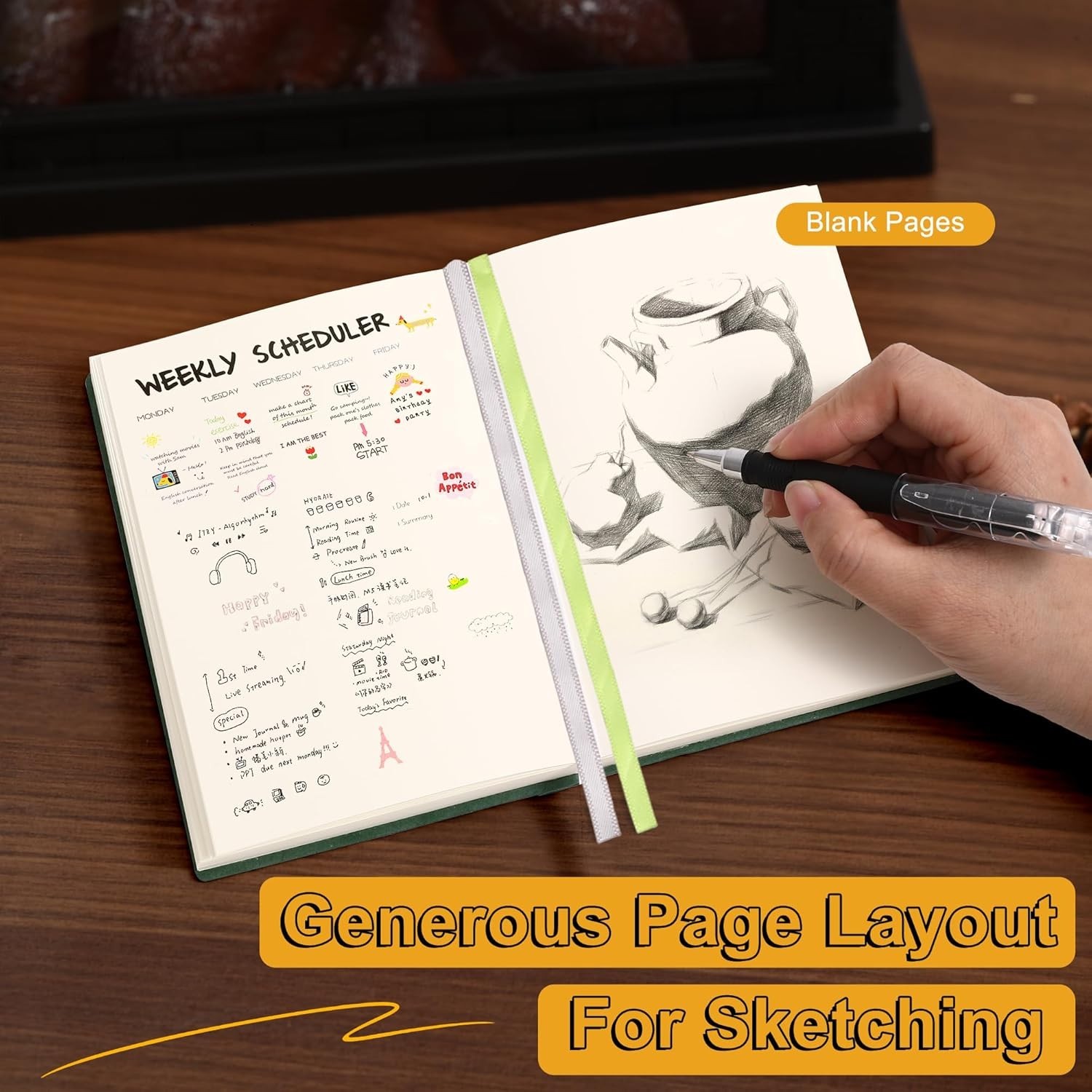 Luxury 3.9×5.5 Blank Journal: Waterproof Leather Cover, 400 Pages for Creativity