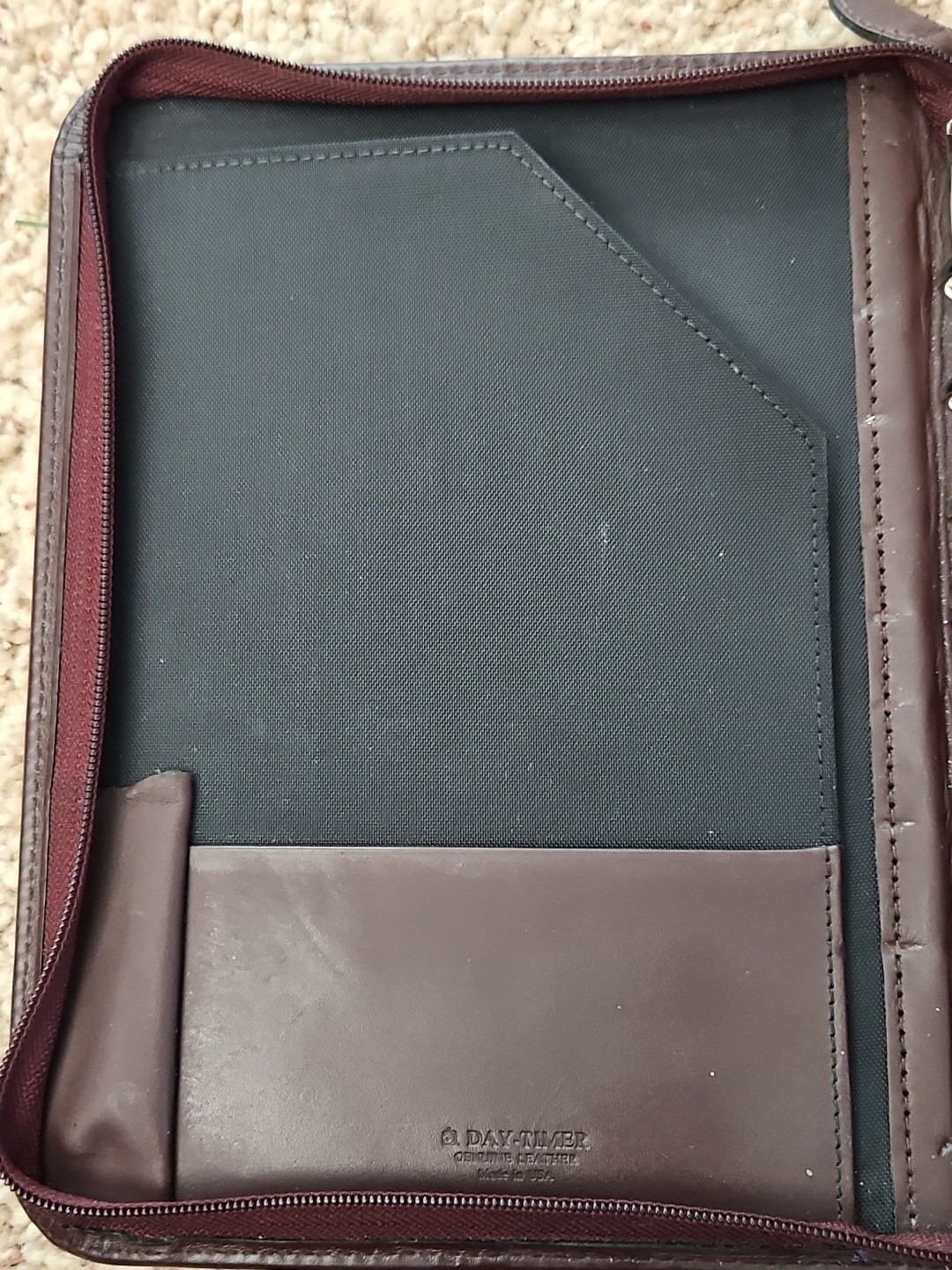 Day-Timer Burgundy Leather 7 Ring Binder Planner Organizer 10.5″x 8″ Made USA