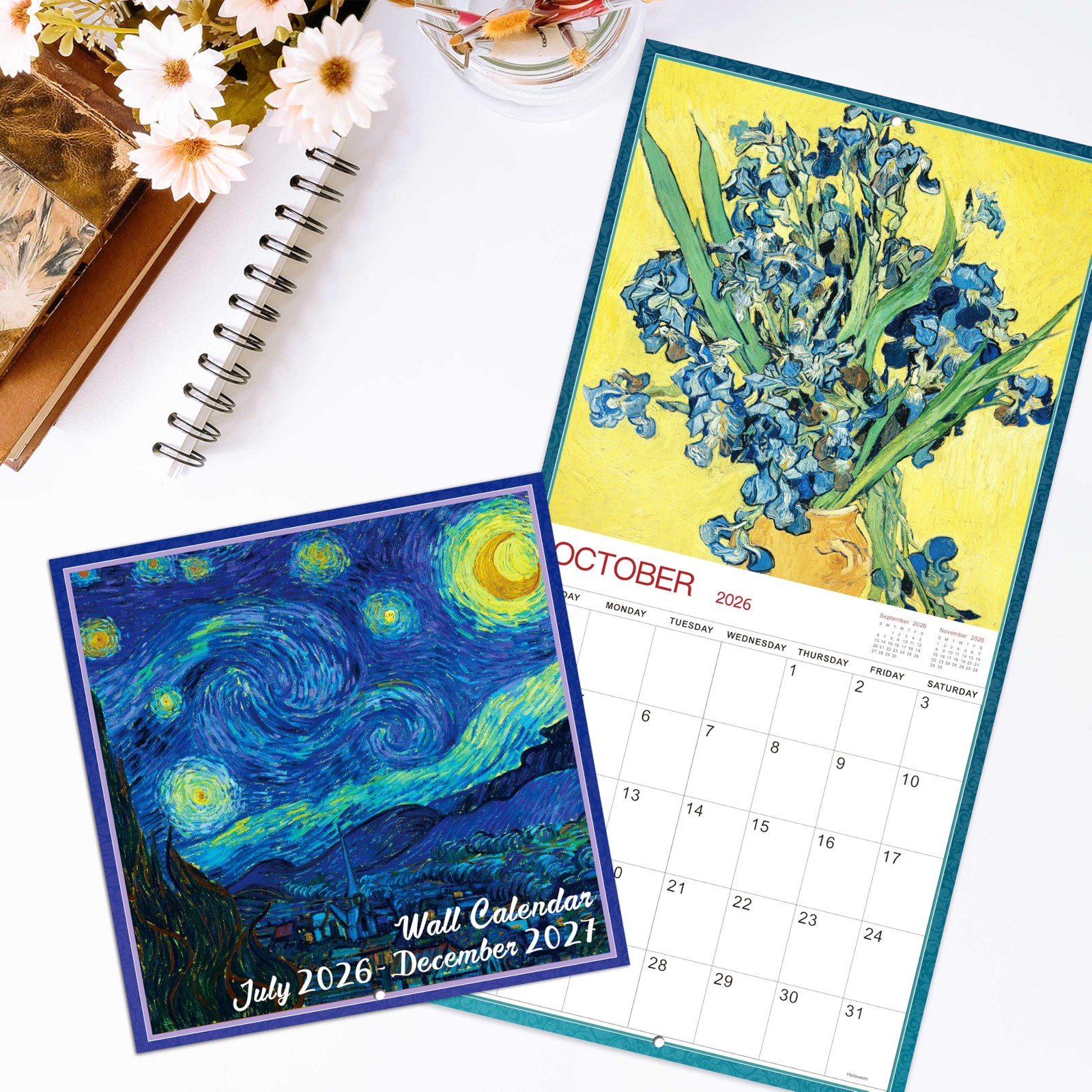 Wall Calendar 2026-2027 – 2026-2027, 18-Month Monthly Medium, blue