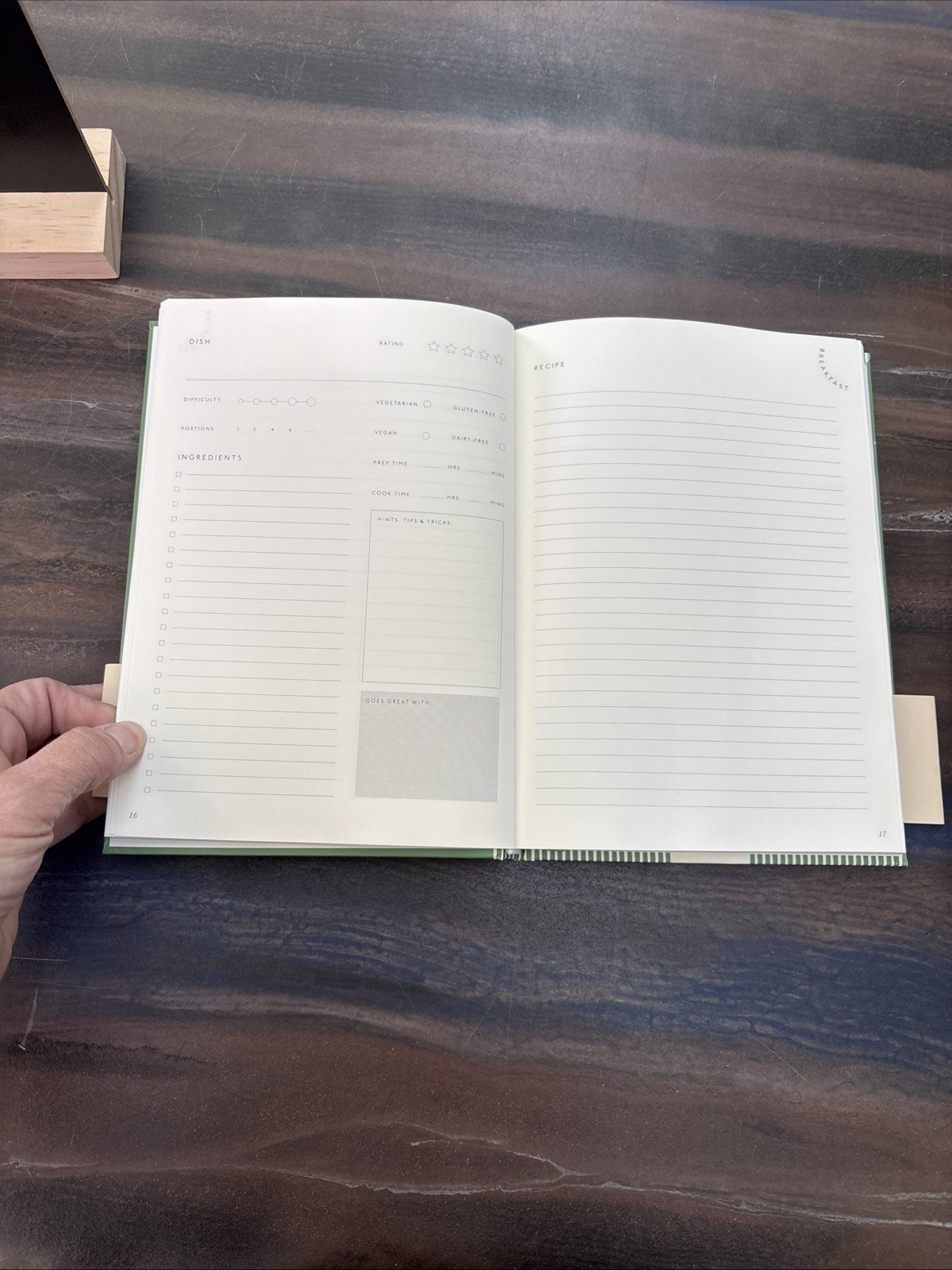 Papier Eat Well Recipe Journal Green New