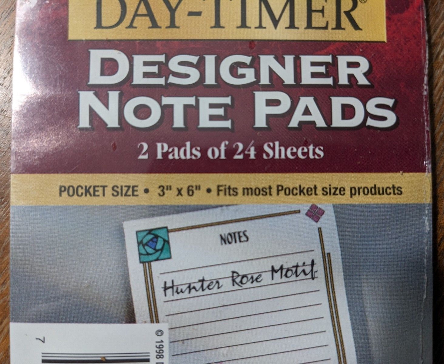Vintage 1998 ACCO Day-Timer Pocket Sized Designer Note Pads 3×6 2 Pads 24 Sheets