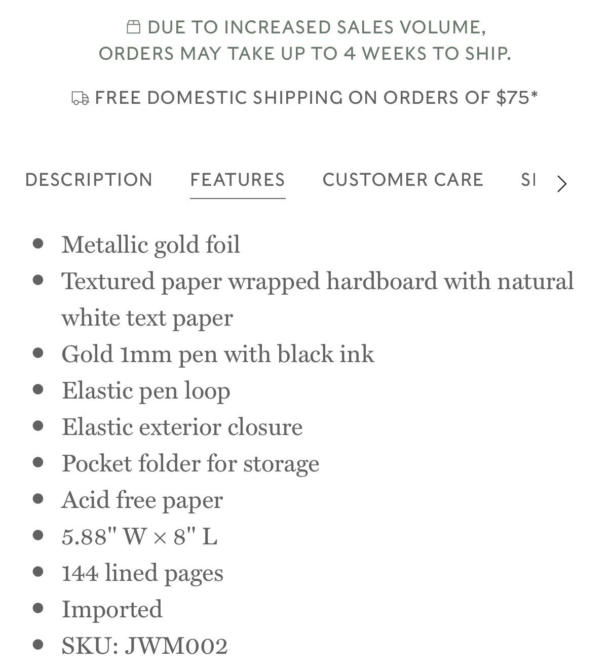 Rifle Paper Co Journal with Pen Garden Party Violet 144 Pages Brand New