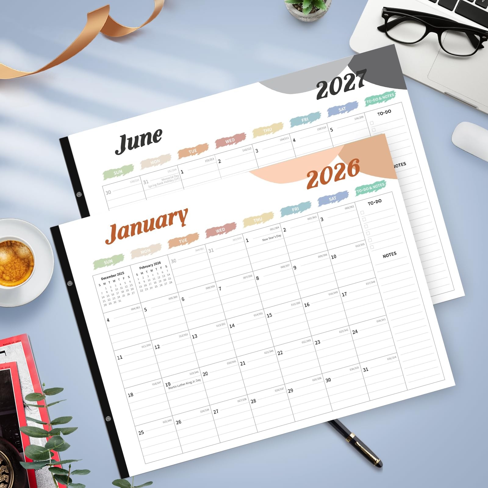Desk Calendar 2026, Large 22×17, 18 Months Top Calendar,…