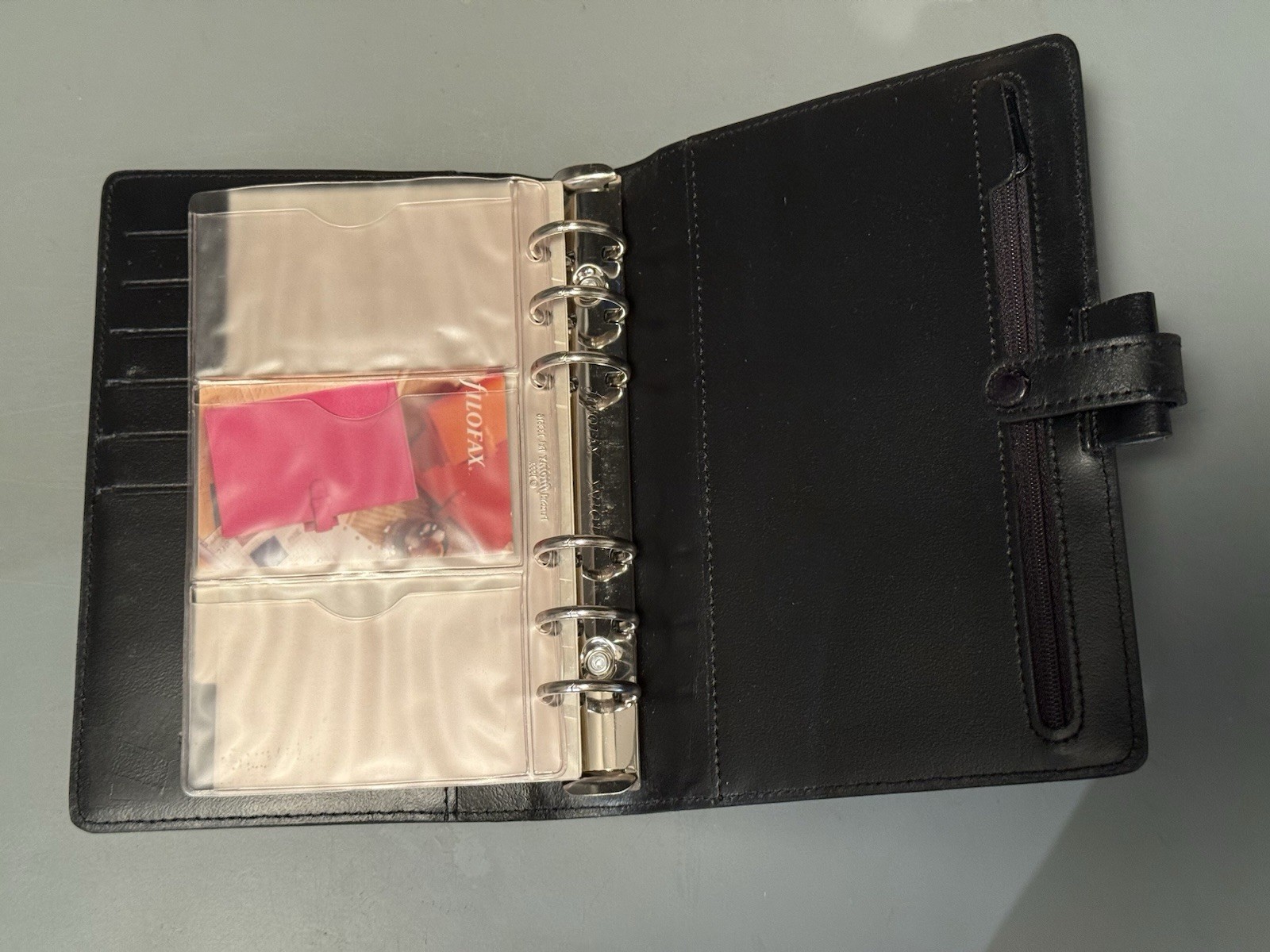 Genuine Filofax 1999 BLK Italian Leather Personal Buckingham Personal Organizer