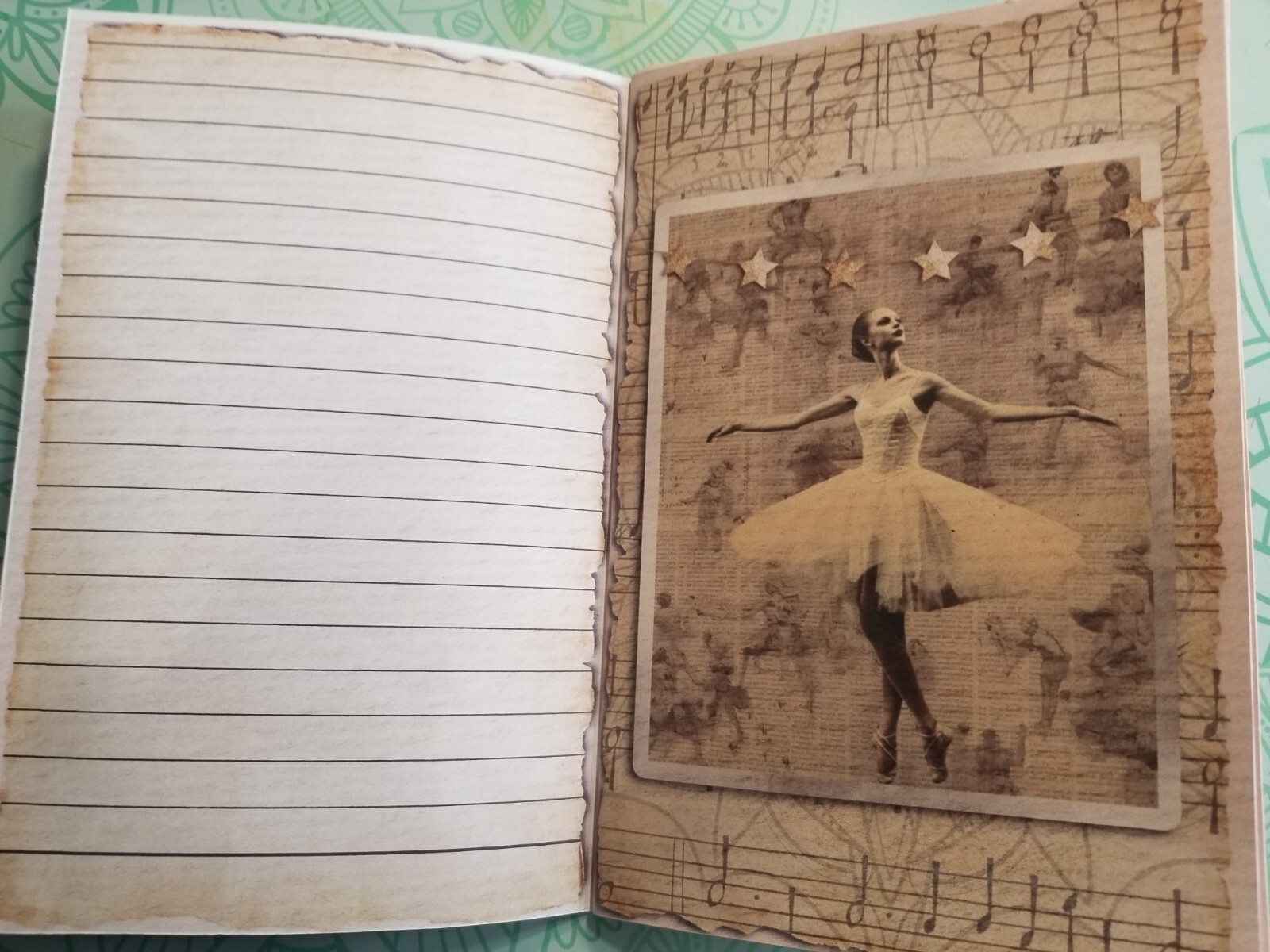 Junk Journal Blank Booklet “THE BALLERINA” HANDMADE Dance Ballet