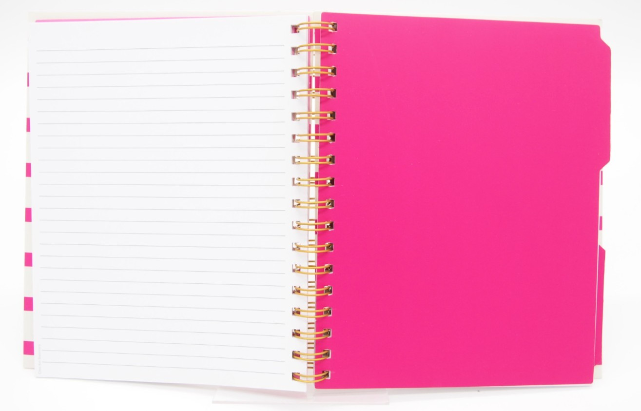 Class Act SET SAIL Nautical Pink White Seahorse Spiral Notebook Journal 120p New