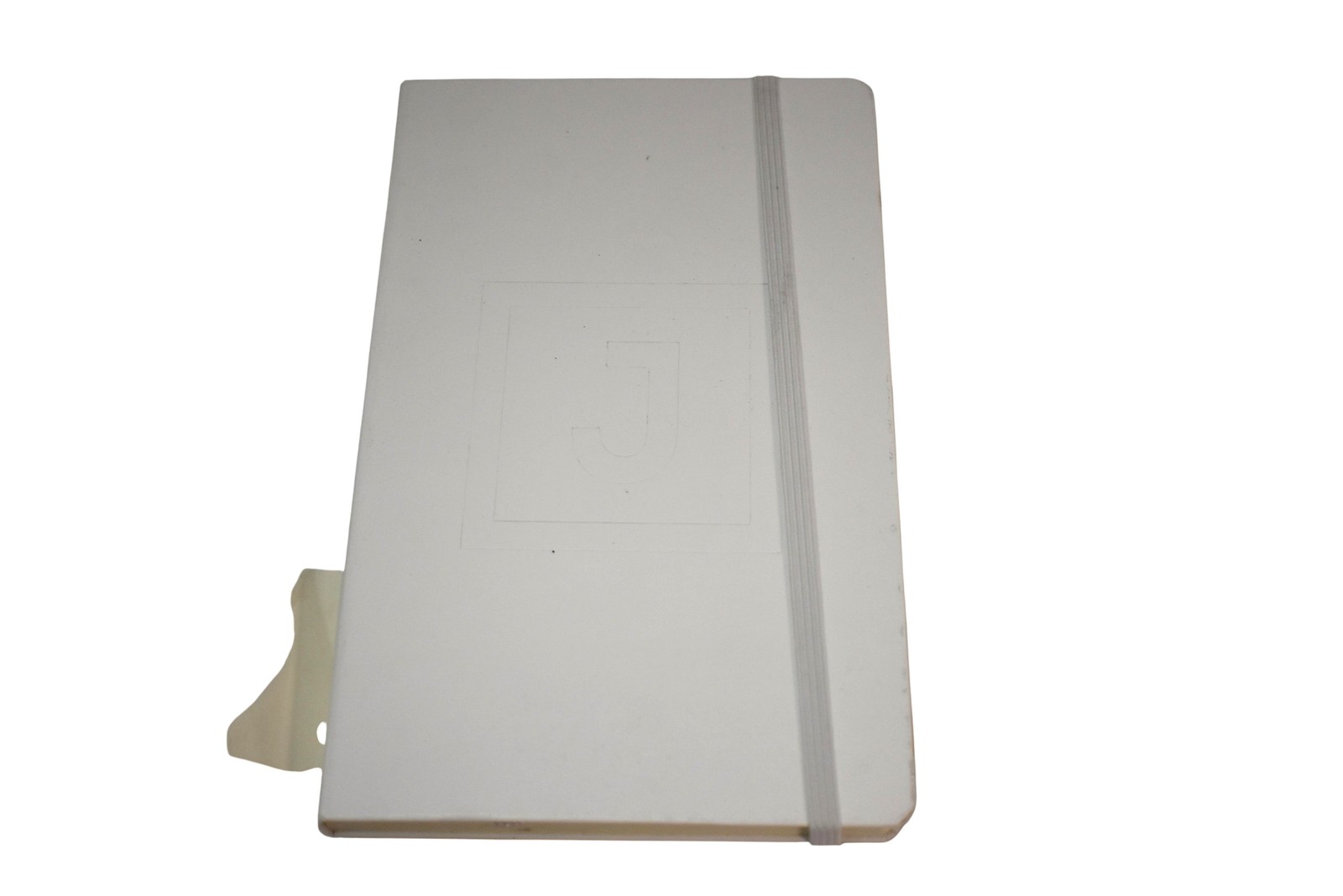 Moleskine White Lined Notebook Journal J Monogram Elastic Band Hardcover