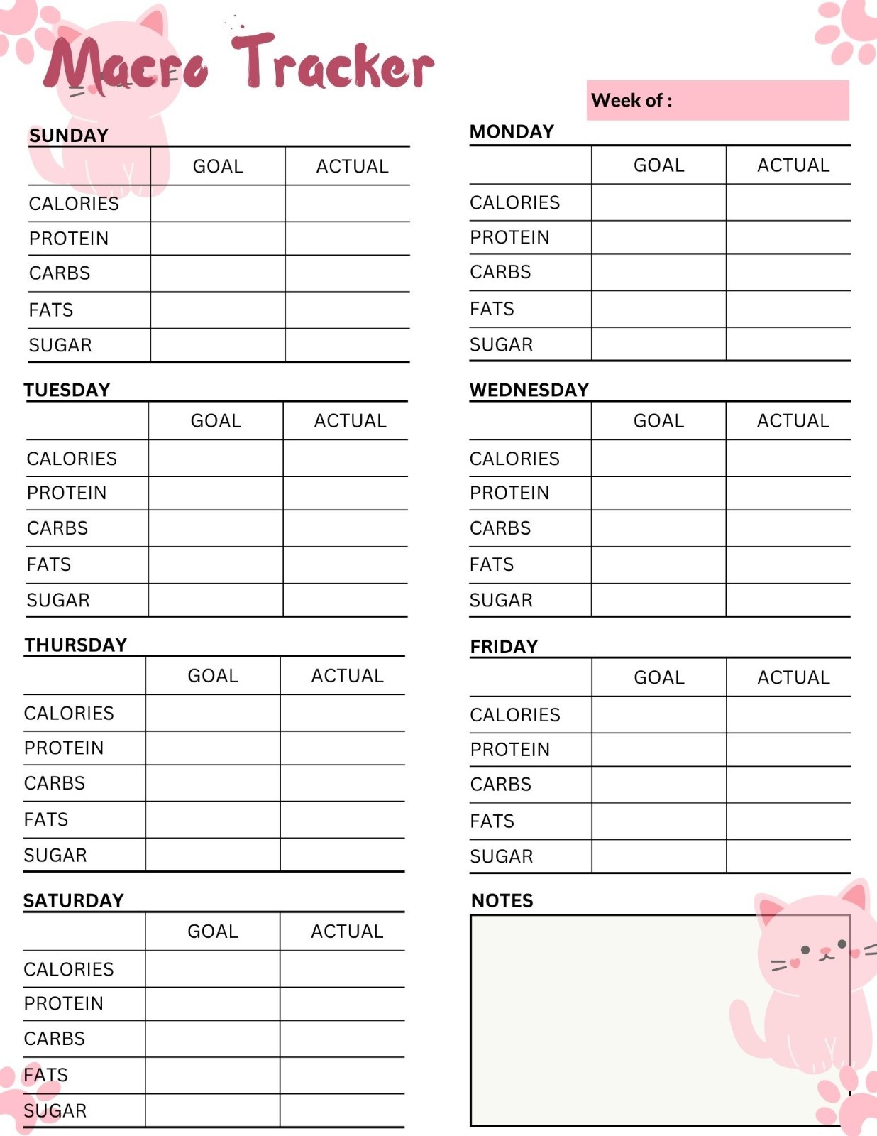 Digital Planner | Maintain your Diet and Food Fitness Goodnotes iPad Planner Pdf