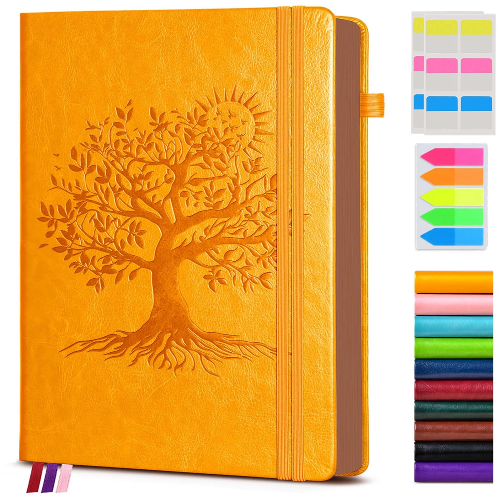 Vintage Leather Journal with 300 Numbered A4 (8.5in X 11.3in), Orange