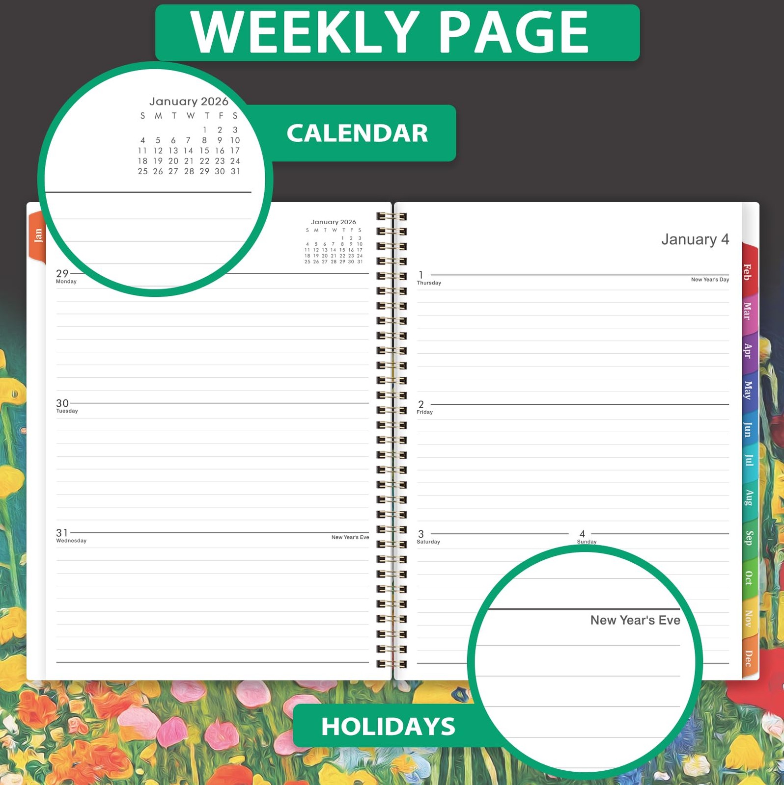 2026 Planner – 2026 Weekly Monthly Planner from JAN.2026 – DEC.2026, 2026 Pla…