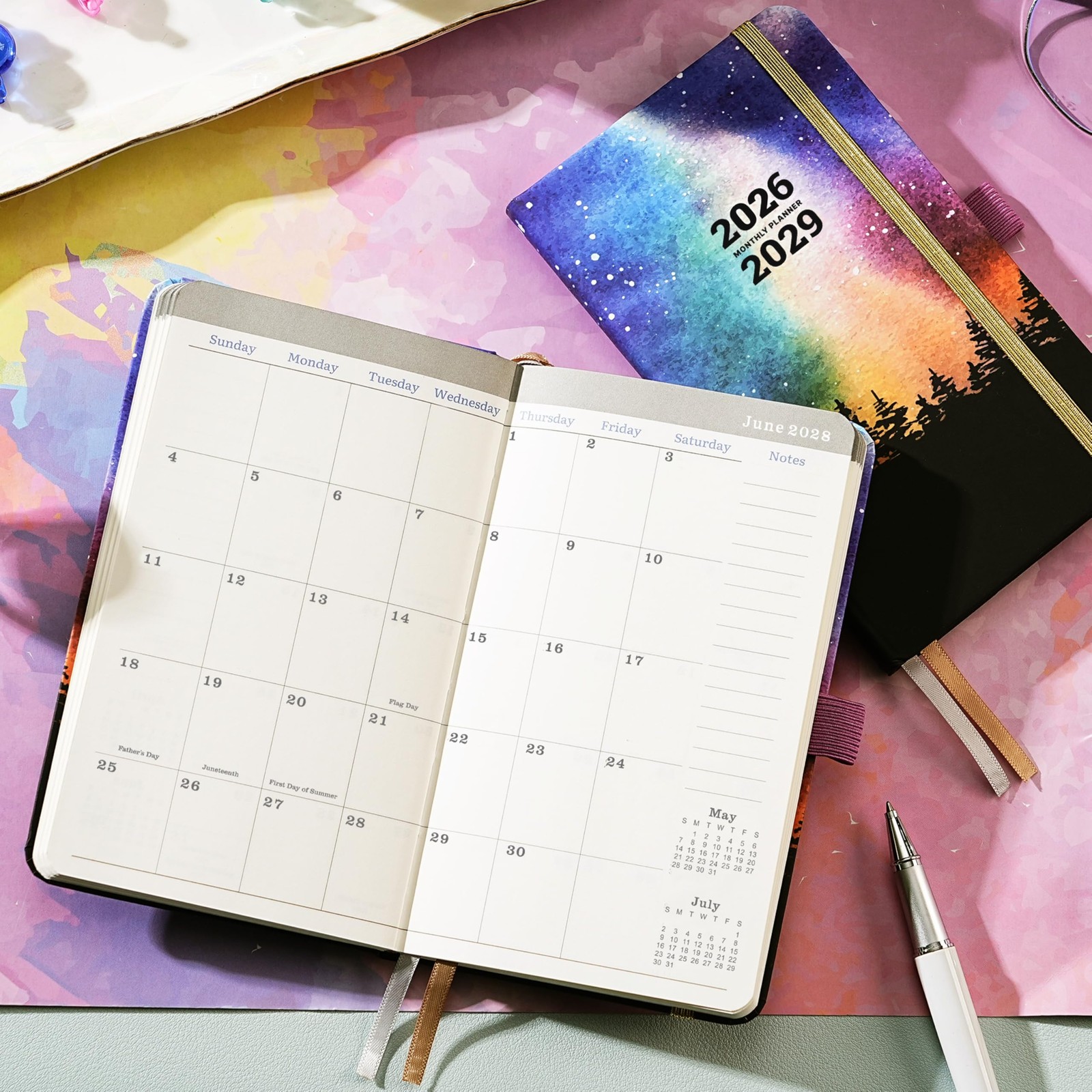 2026-2029 Pocket Planner/Calendar – 3 Year Monthly 3.8 x 6.4 inches, Colorful