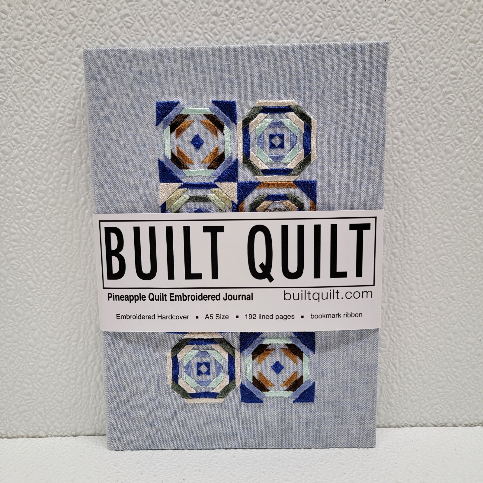 Built Quilt Embroidered Quilt Blue Journal Notebook Gift