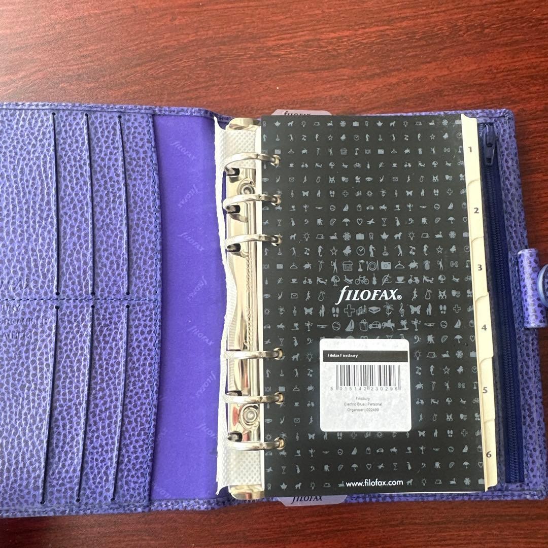Filofax Finsbury Purple Leather System Organizer Planner Used