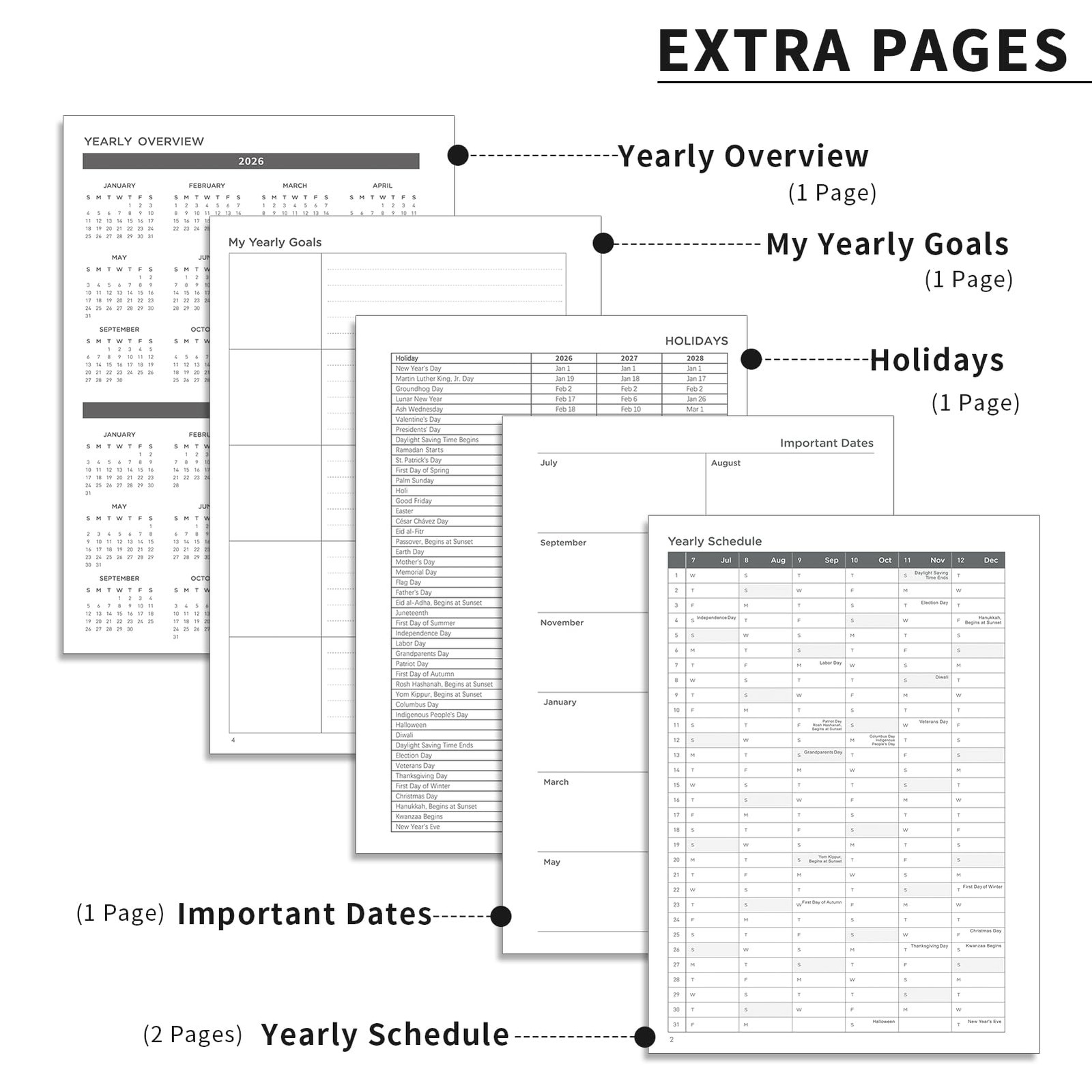 AHGXG Academic Planner 2026-2027, July 2026 – June 8.5″ x 11″, Light Green