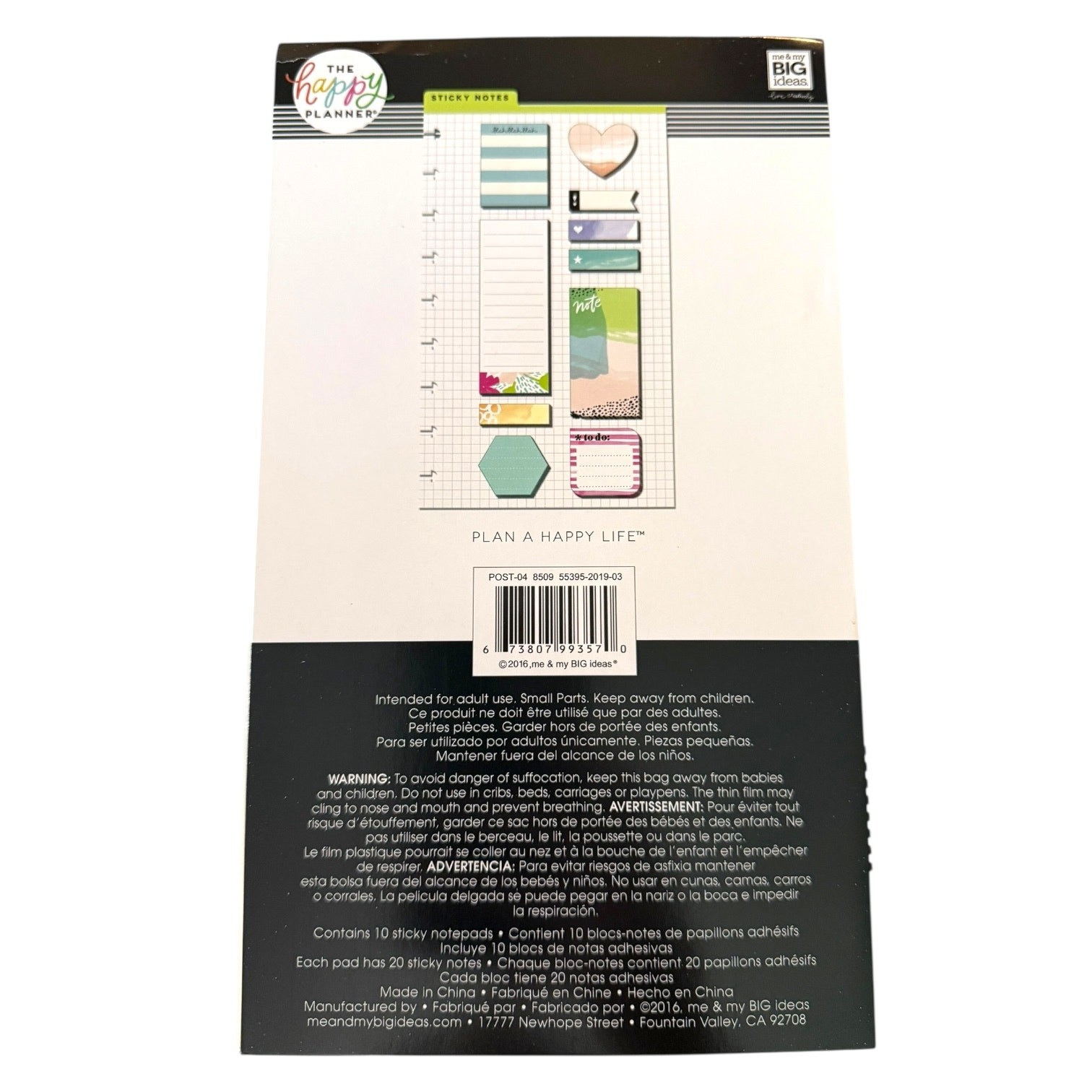 Happy Planner Assortment Of 10 Sticky Notepads 200 Sheets Total