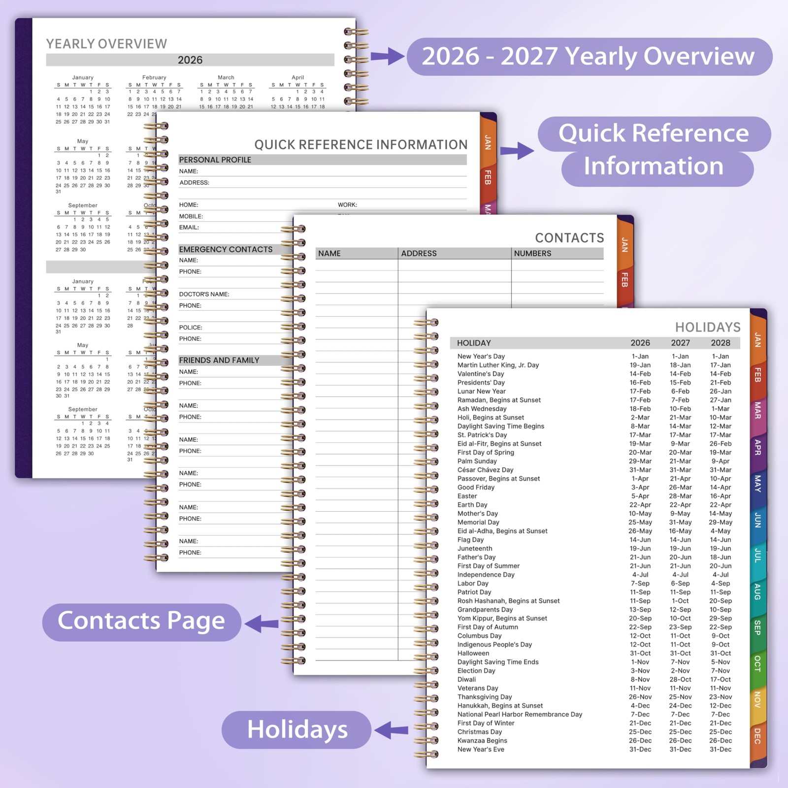 2026 Appointment Book/Planner – 8.2″ x 11″, Daily Planner 2026 from Jan. 2026 –