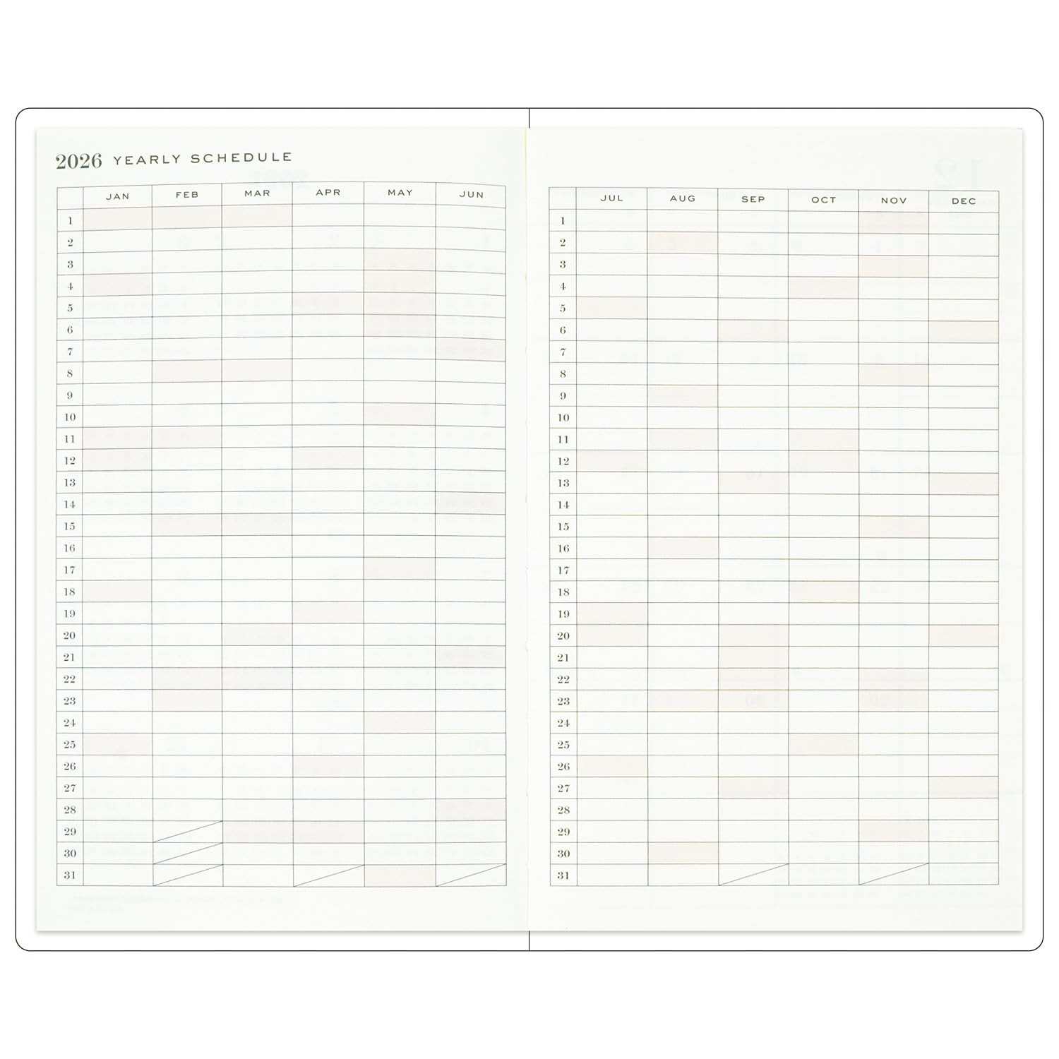 GreetingLife Schick Planner 2026 B6 Slim Softcover Ribbon