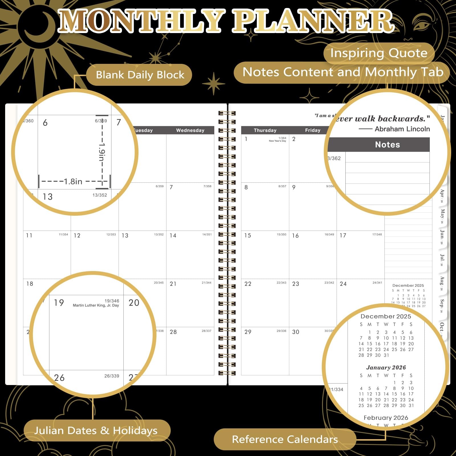 2026-2027 Monthly Planner – 9 x 11, Monthly Calendar Planer 2026-2027, JAN.