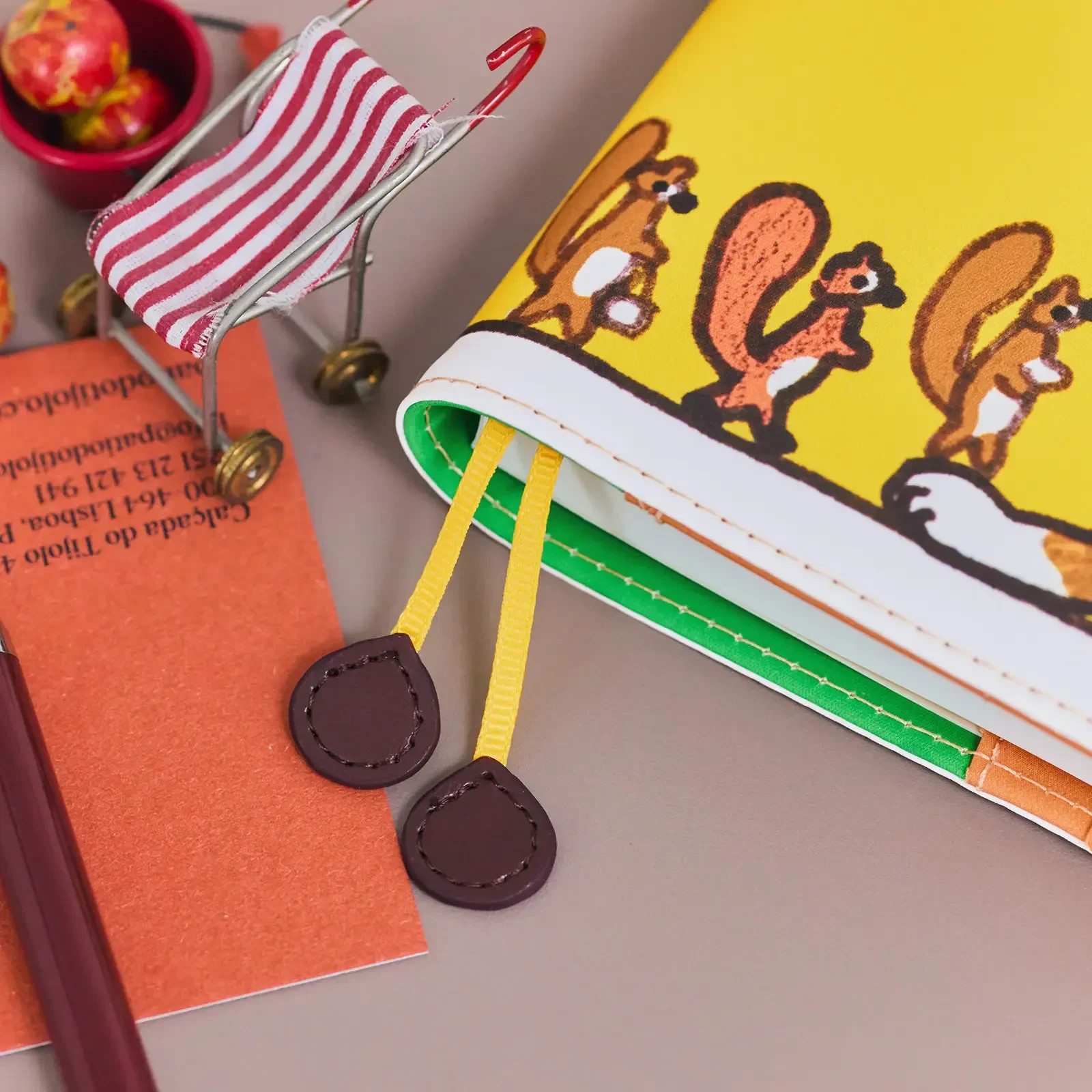 Hobonichi Techo 100%ORANGE Squirrel Theme 2026 A5 Cousin Planner Cover Japan NEW