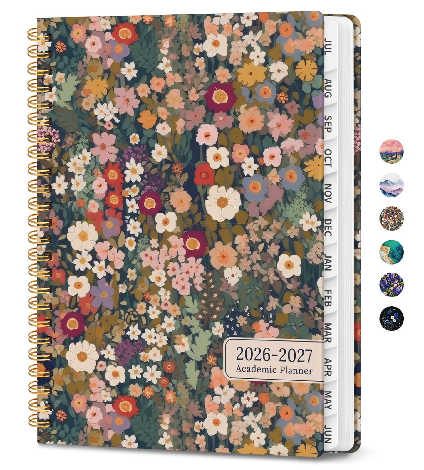 Planner 2026-2027, Monthly and Weekly 6.3″x8.5″ (A5), A-Garden Petals