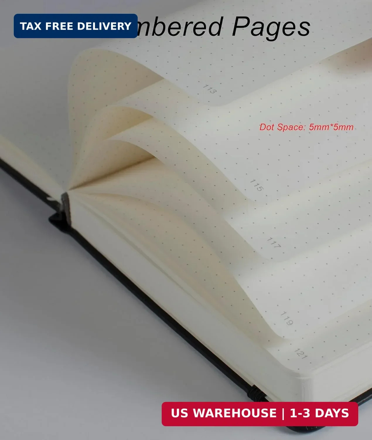 Thick Bullet Notebook with 366 Numbered Pages, A5 Dotted Journal for Writing wit