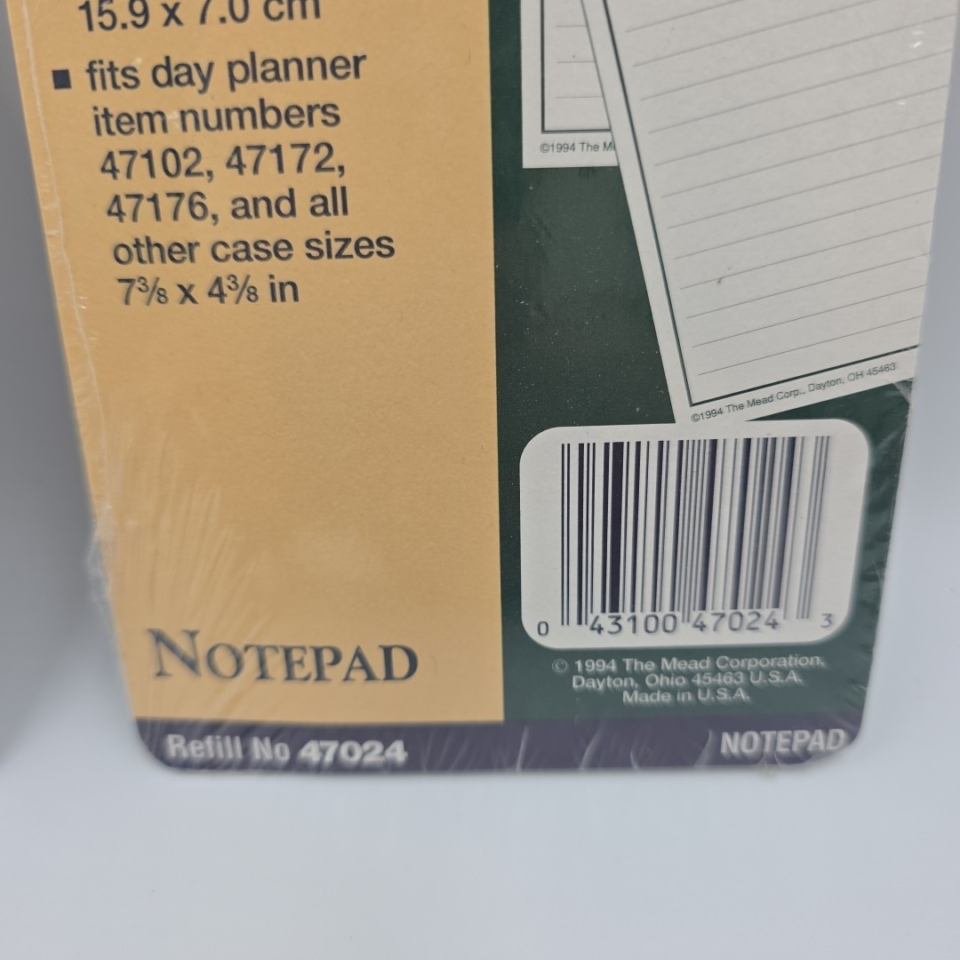 Mead Cambridge Refill Day Planner Daily 47006 Notepad 47024 Weekly 47054 1994