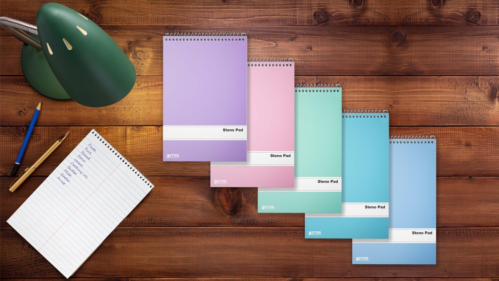 Better Office Products Steno Pads Spiral 6×9, 10 Pack, Gregg Ruled, Assorted