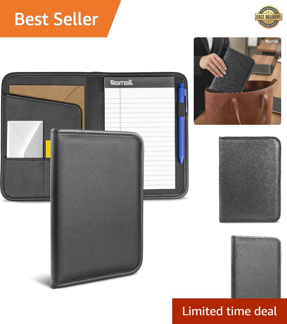 Compact 5×8 Mini Padfolio in Luxurious Faux Leather – Perfect Business Accessory
