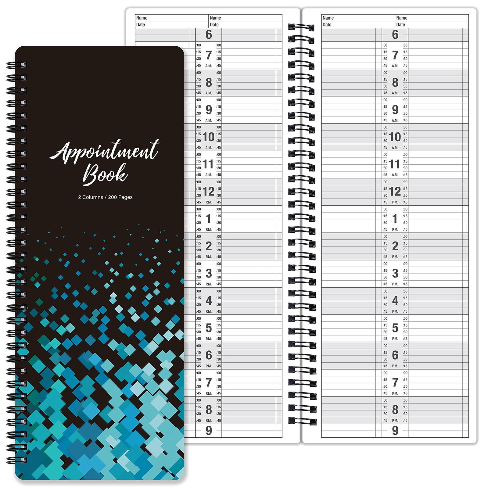 Poluma Appointment Book – Salon Book, 11.5″ x 4.7″, Medium, Black