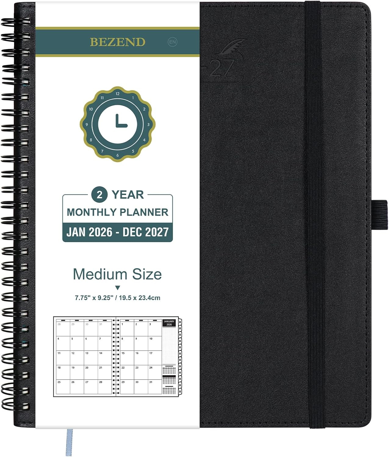 Pocket Monthly Planner 2026-2027 (3.5″ X 6.5″) 2 Year Calendar Book for Purse wi