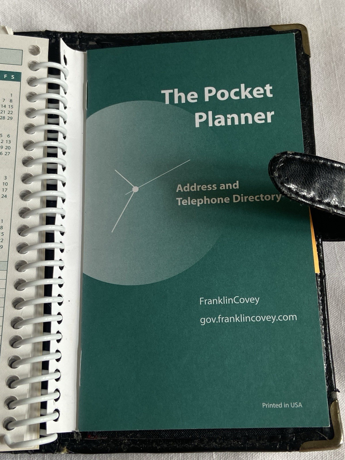 Vintage Black Franklin Covey The Pocket Planner Spiral Bound