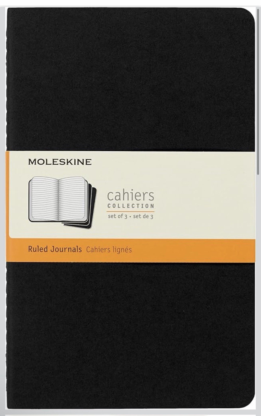 Moleskine Cahiers Collection Ruled Notebooks/Journals Set of 3, Black 80 lined .