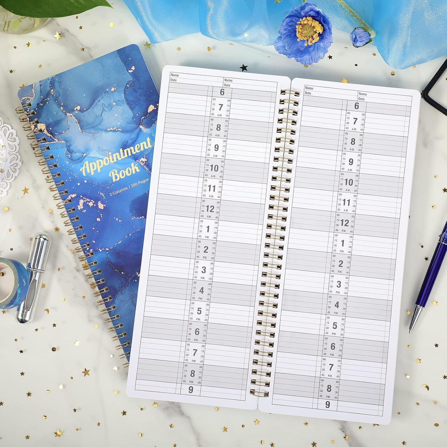 Appointment Book – Salon Appointment Planner, 11.5″ X 4.7″, 2 Columns Undated Pl