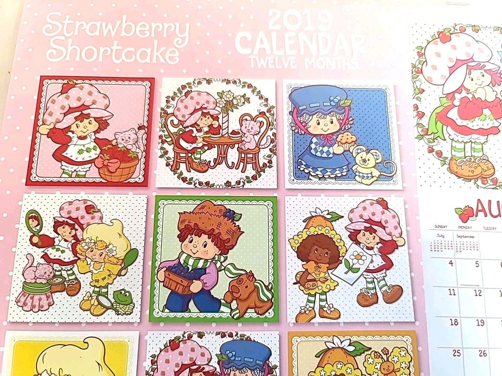 2019 Strawberry Shortcake 12 Month Wall Calendar ( Open) NOS