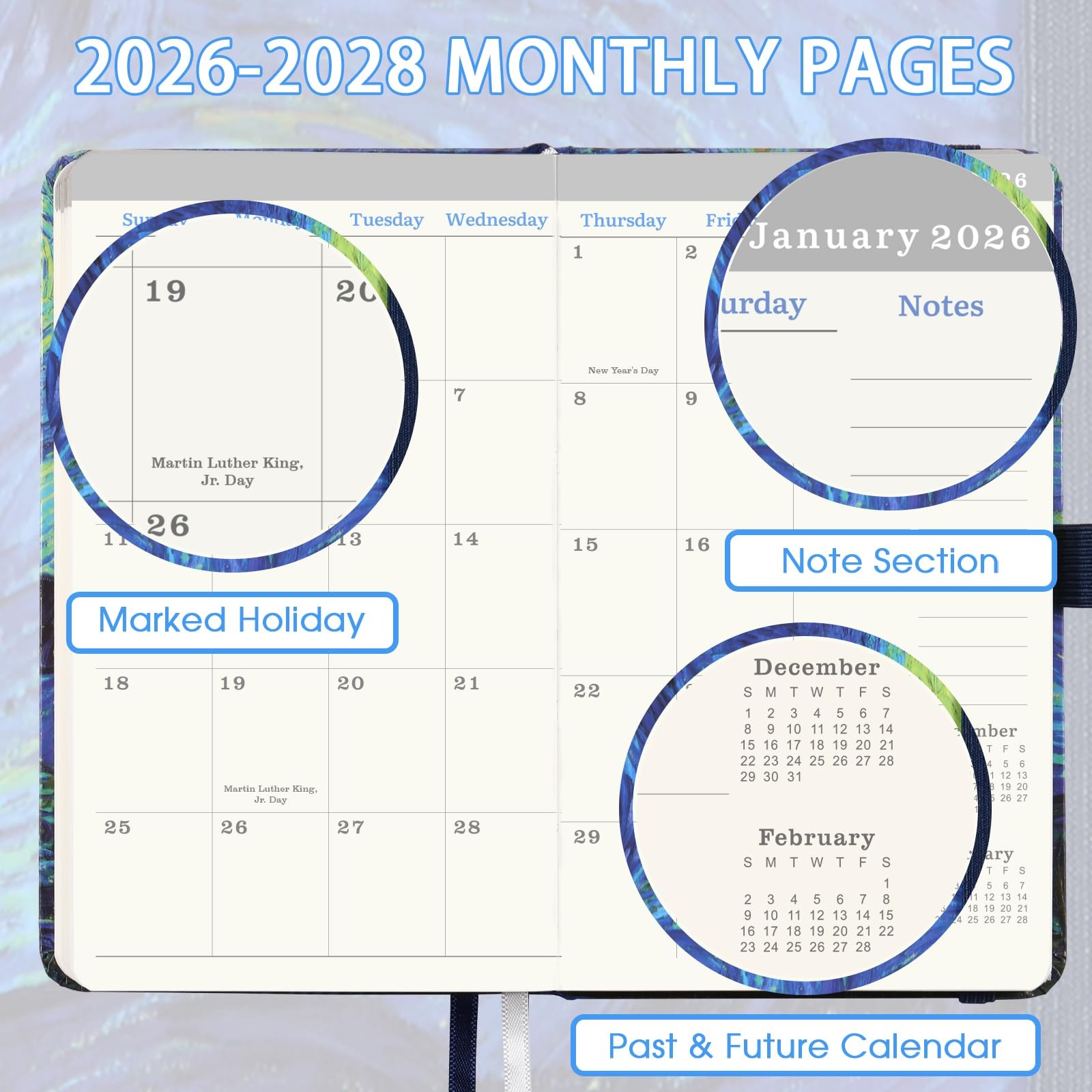 3 Year Monthly Planner 2026-2028 from Jan. 2026 – Dec. 2028(36 Months) 3.8″x6.3″