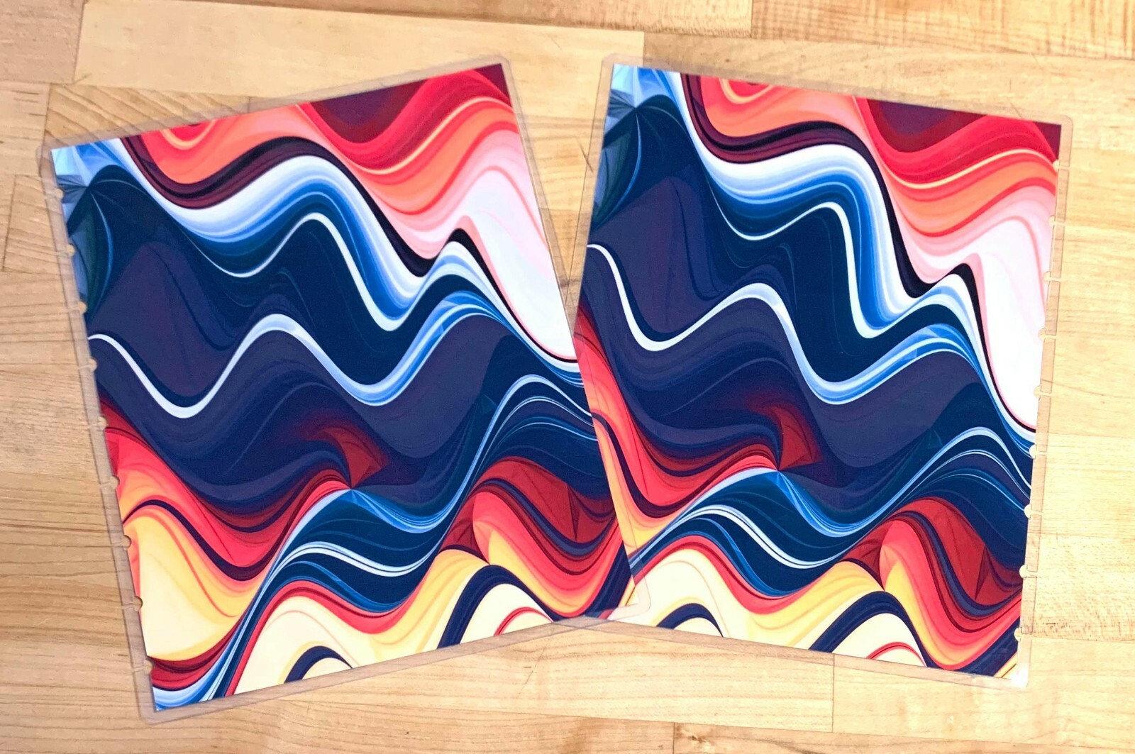 Wavy Colorful Layers Front and Back Cover Set 4 use with HAPPY Planner