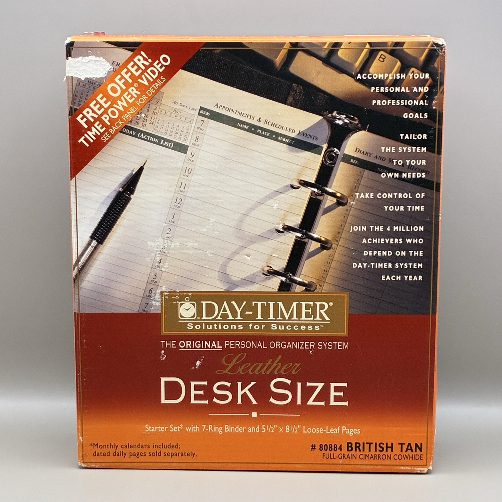 Day-Timer Original Personal Organizer System Starter Set British Tan Leather NEW