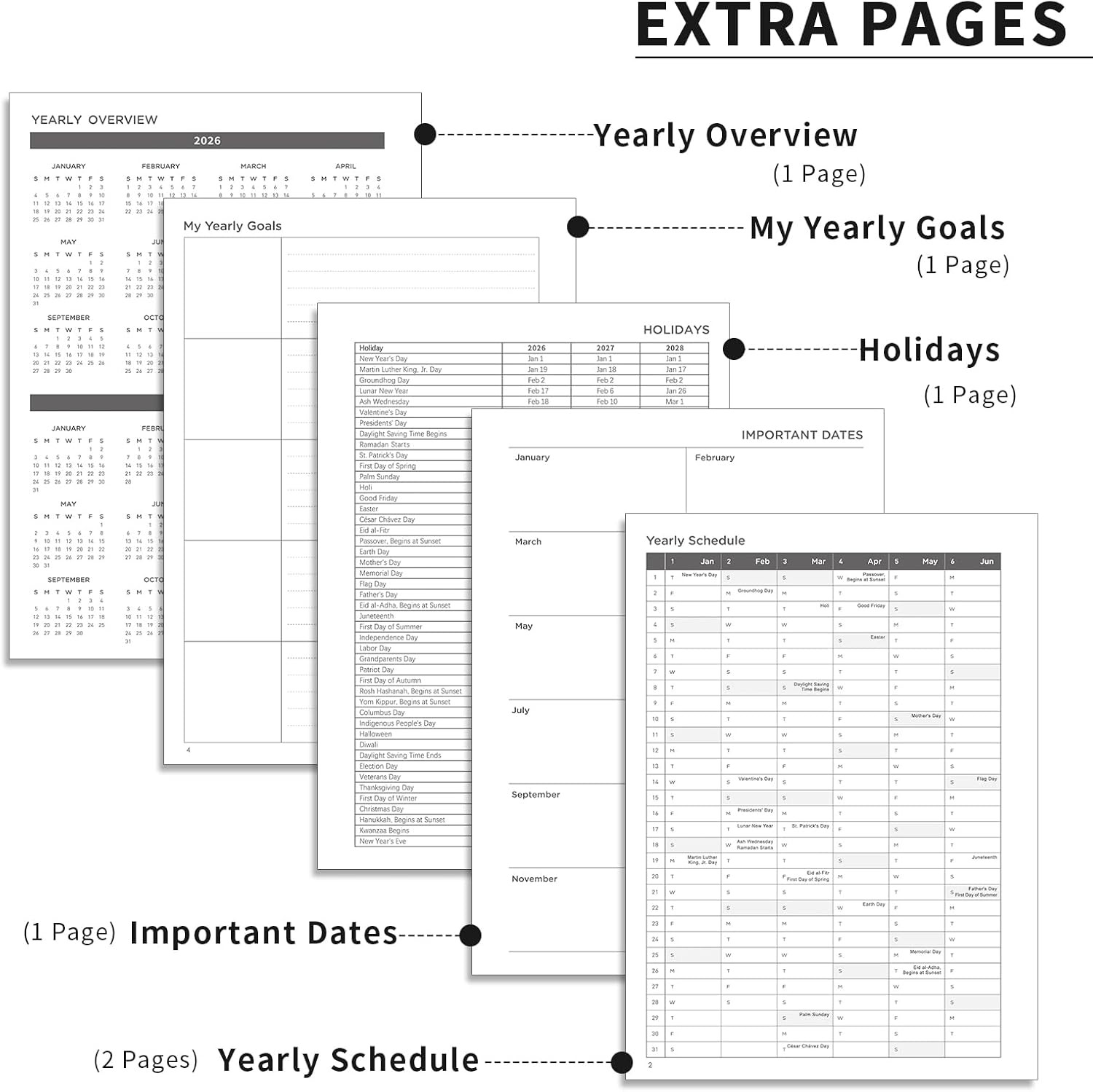 2026 Planner, Weekly and Monthly Planner, Large Size 8.5″ x 11″, 2026 Calendar,